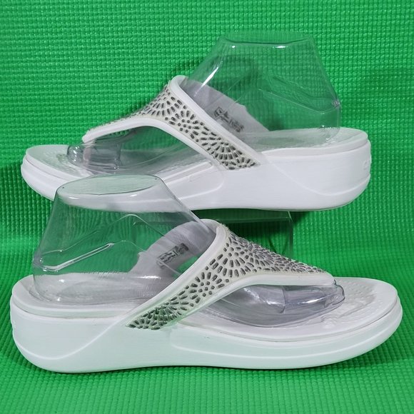 Crocs Monterey Diamante Wedge Flip-Flop Sandal - Women's 10 - Picture 2 of 8